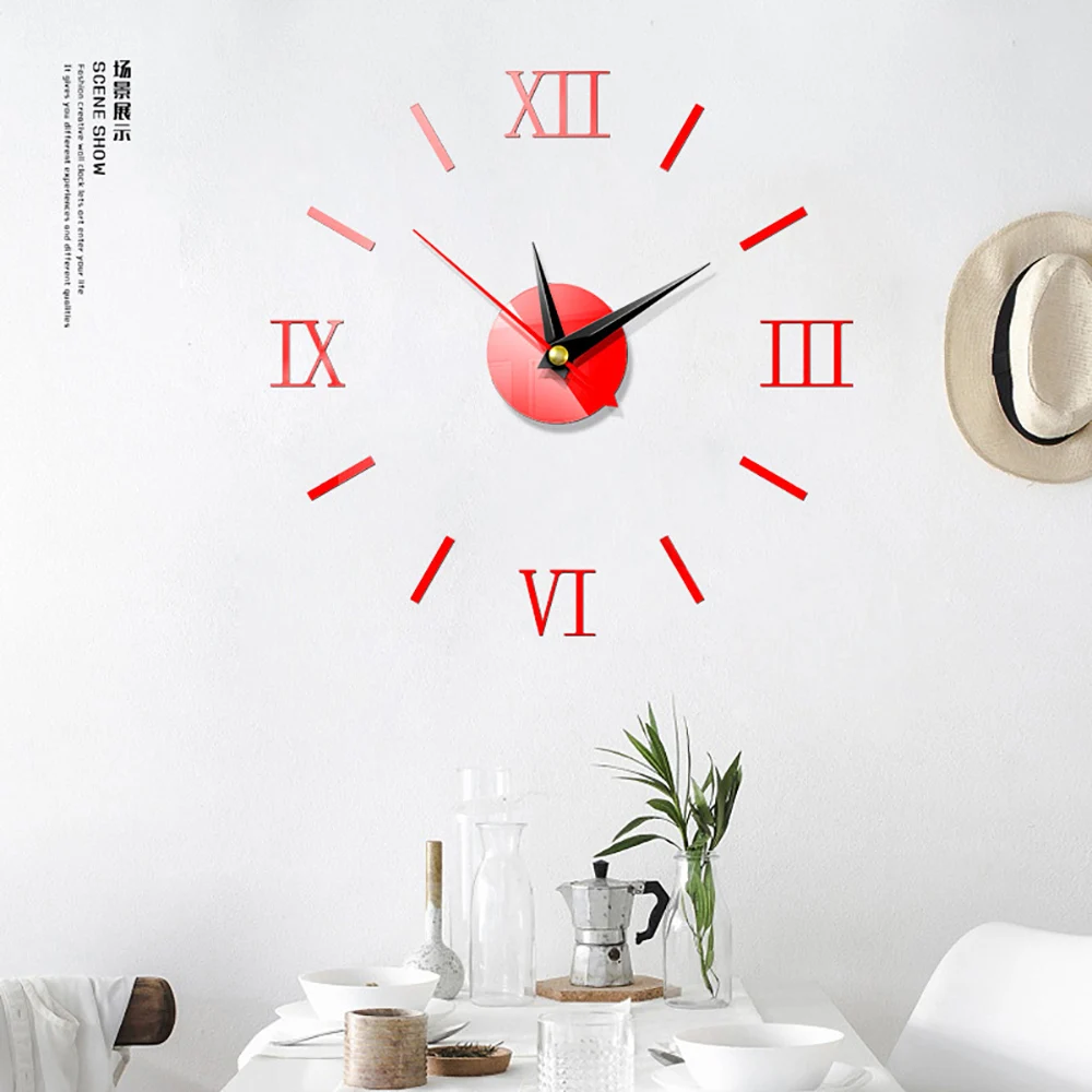 

Modern 3D Wall Clock Mirror Surface DIY Sticker Home Art Decoration