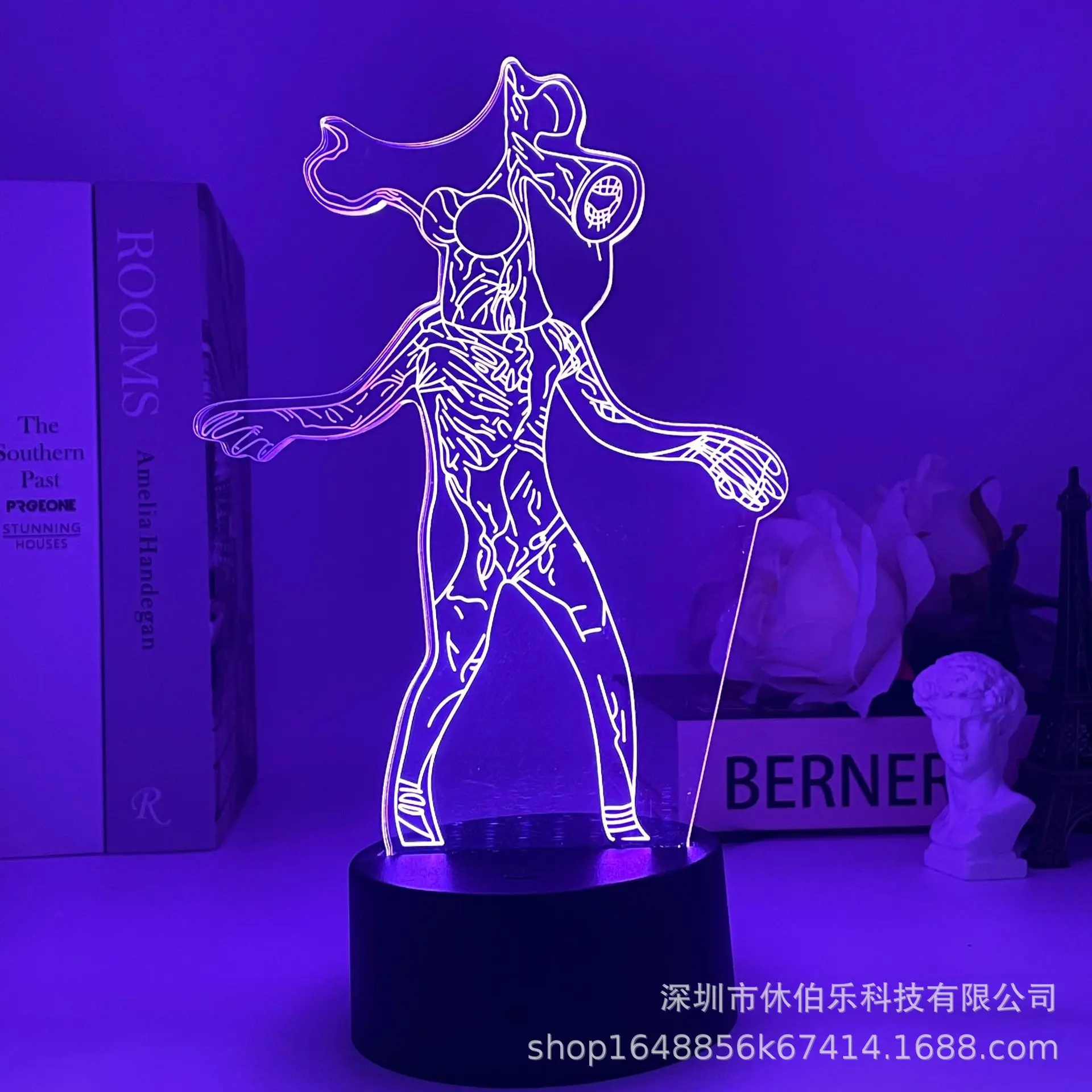 Головка сирены Популярная Игровая сирена головка 3D ночник USB семь цветов