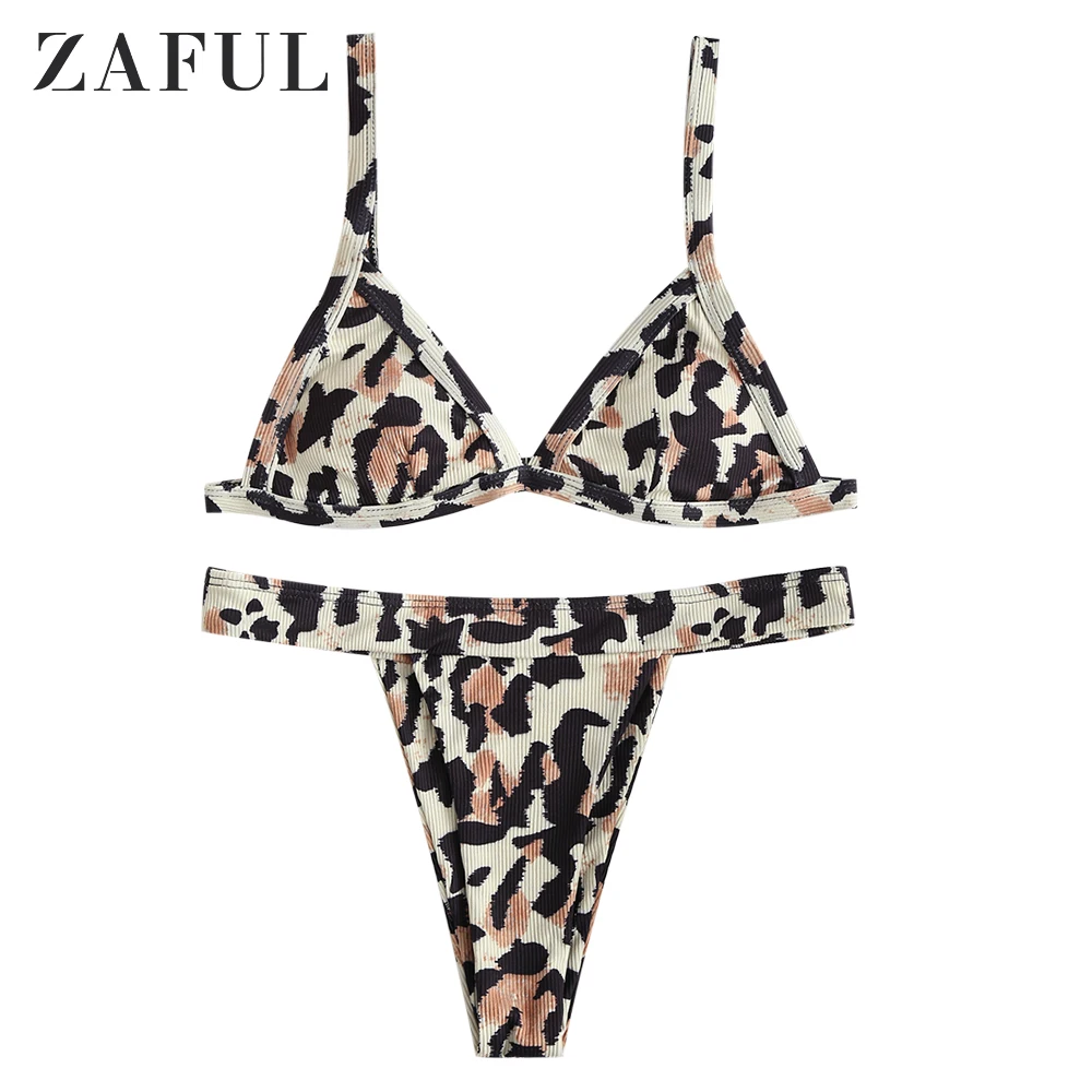 

Женский купальник-бикини со съемными вставками и змеиным принтом
