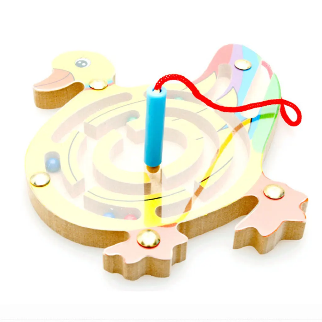 Деревянные Головоломки Магнитные бусины слот лабиринт настольная игра