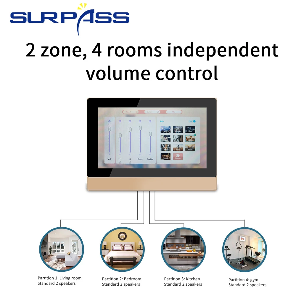 구매 와이파이 블루투스 벽 앰프 안드로이드 오디오 PA 20W 천장 스피커 무선 마이크, 저렴한 키트 스마트 홈 배경 음악