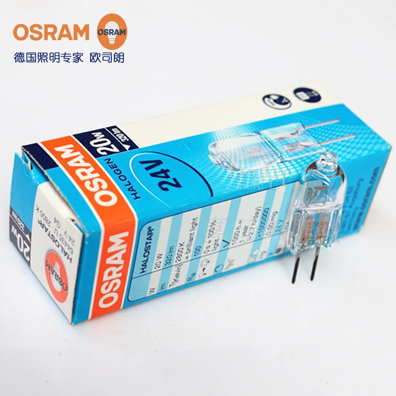 5 шт./лот 24 в 20 Вт для Osram 64435 G4 F2A лампы Halostar UV-STOP U 24V20W Вольфрамовая галогенная лампа