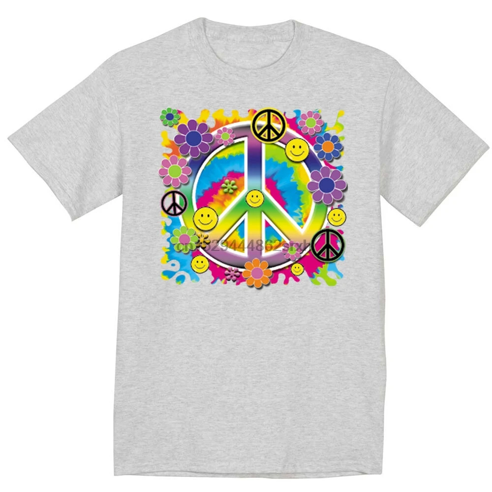 Футболка hippie с надписью peace design Мужская футболка символом мира для мужчин | одежда