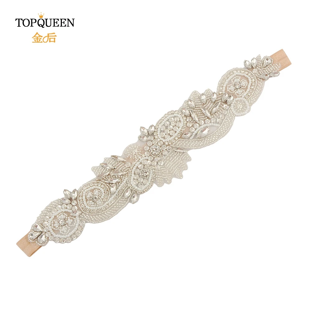 TOPQUEEN SJD-S280 Элегантные Кристаллы Стразы свадебные аксессуары свадебные пояса свадебные ленты Пояски Свадебный эластичный пояс