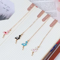 flamingo metal bookmark cute kawaii animals book markers for reading note paper page marker back to school as school supplies