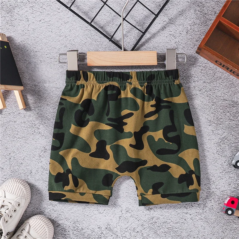 

2Pcs Toddler Summer Outfit, Letter Print Sleeveless Tank Tops + Camouflage Elastic Waist Shorts for Little Boys