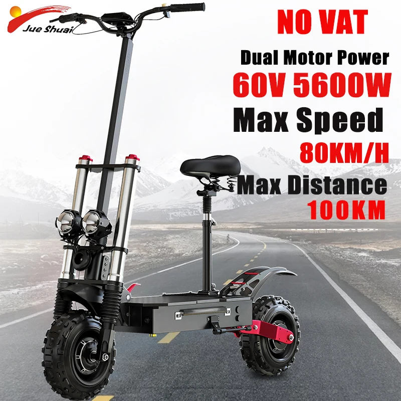 

80KM/H Max Speed Powerful Electric Scooter 60V 26A Lithium Battery E Scooter for Adults Remote Control Trotinette Électrique