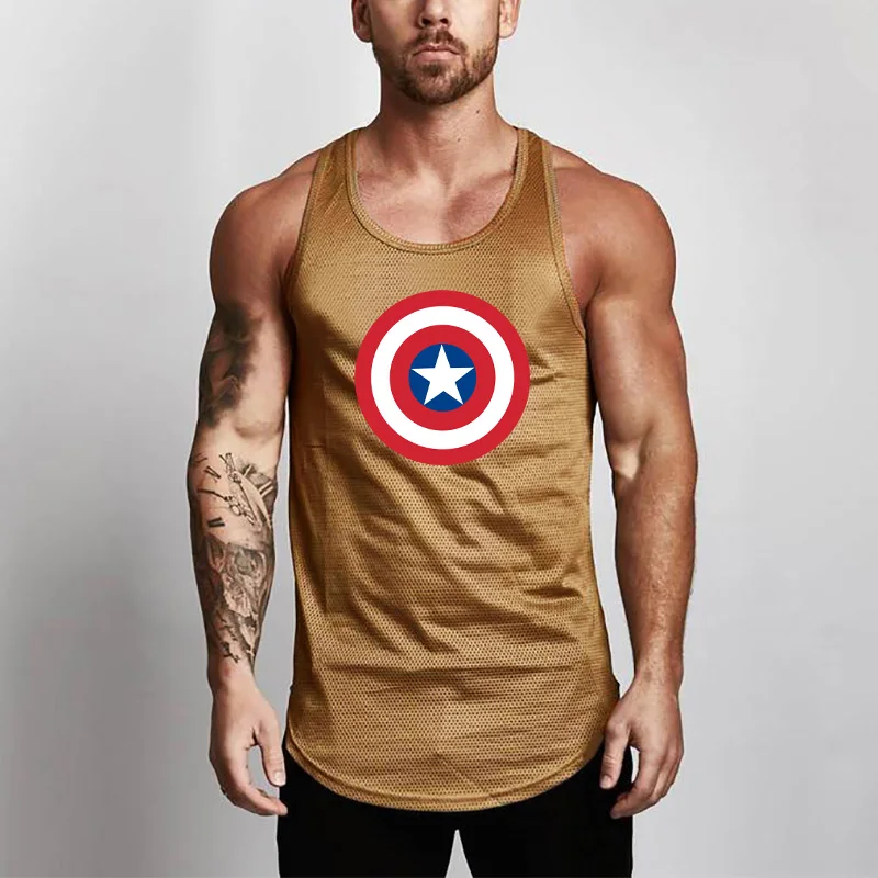 

Fashion Mesh Mens Tank Top Fitness Brand Workout Casual Singlets Sleeveless Bodybuilding Gym Tanktops Vest Stringer Undershirt