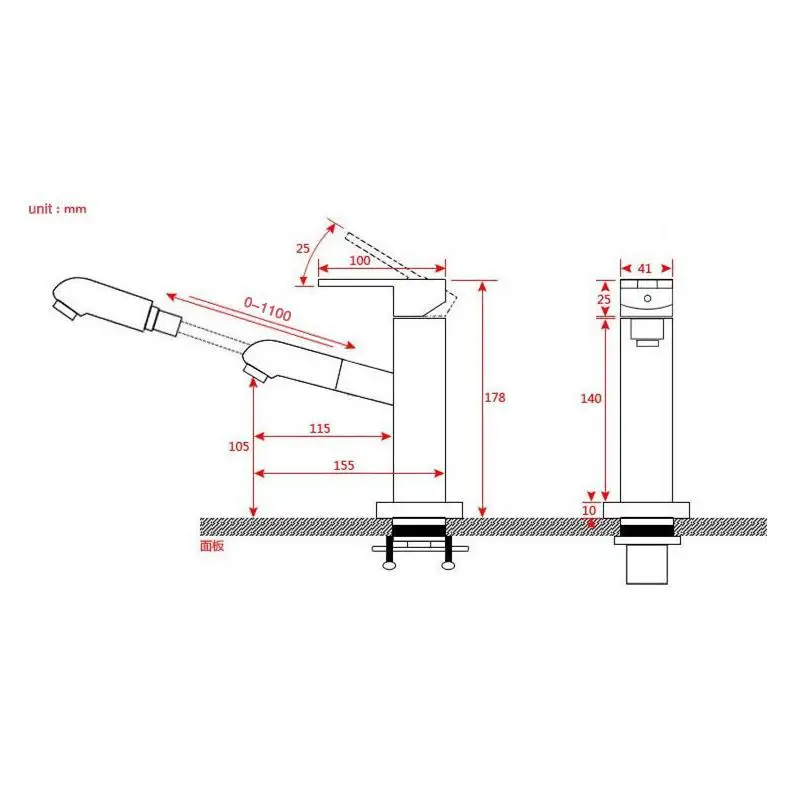 

Pull out faucet Design Chrome/balck Basin for Washing Hair and Face Polished sink Mixer Tap Bathroom Faucet