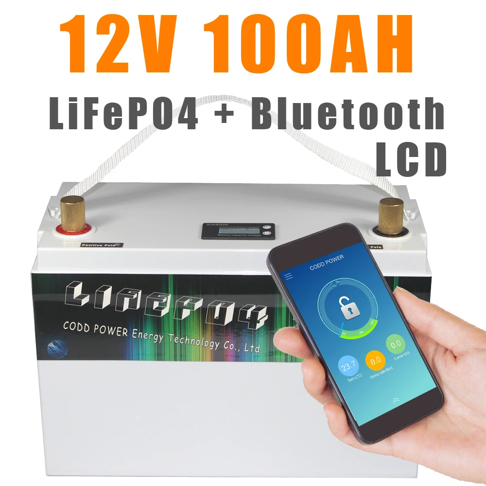 Батарея LiFePO4 12V 100AH с водонепроницаемой BMS для тележек гольфа | Спорт и развлечения