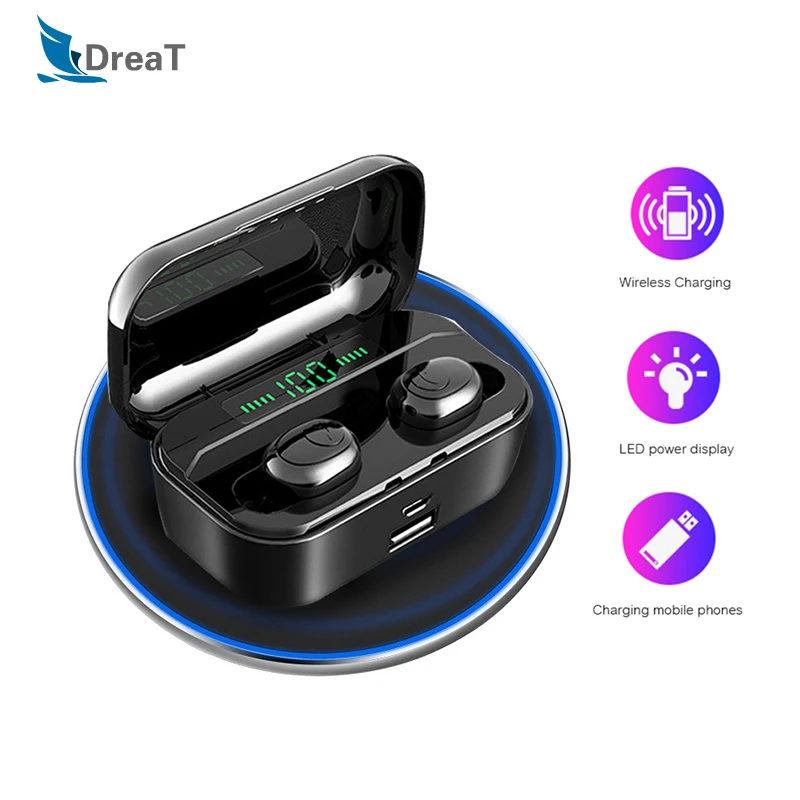 G6s Bluetooth наушники беспроводные наушники IPX7 водонепроницаемый TWS светодиодный дисплей гарнитура стерео спорт HiFi беспроводные наушники для телефонов