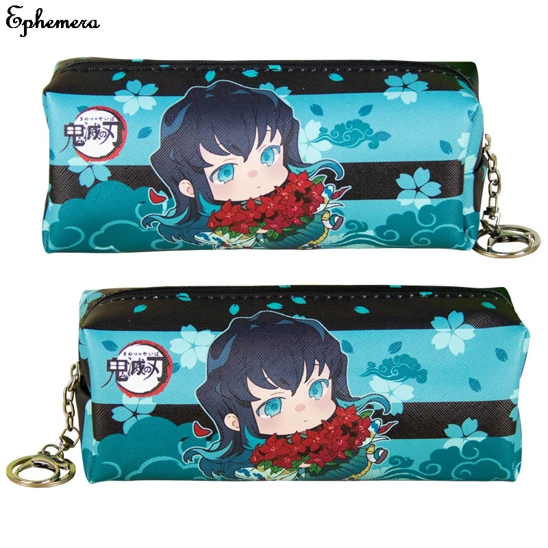 

Anime Demon Slayer PU Pencil Bag Anime Figures Printed Pencilcase Storage Pouch School Supplies