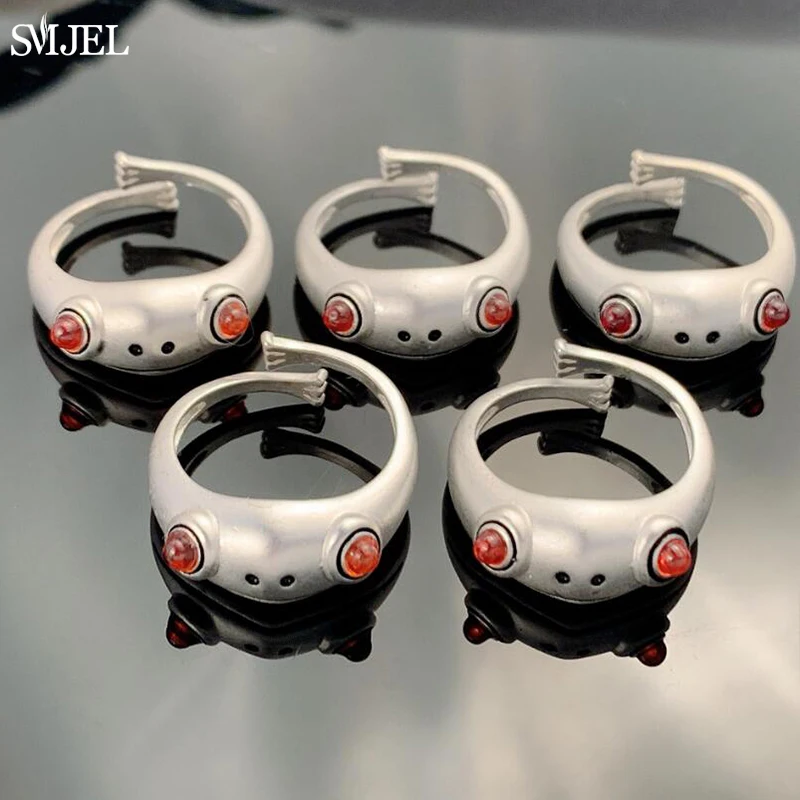 SMJEL металлическое странное кольца с лягушкой женское модное Открытое кольцо