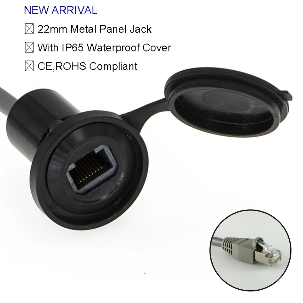 22 мм металлическая панельная розетка RJ45 Мама папа с кабелем (60 см 150 см)|connector