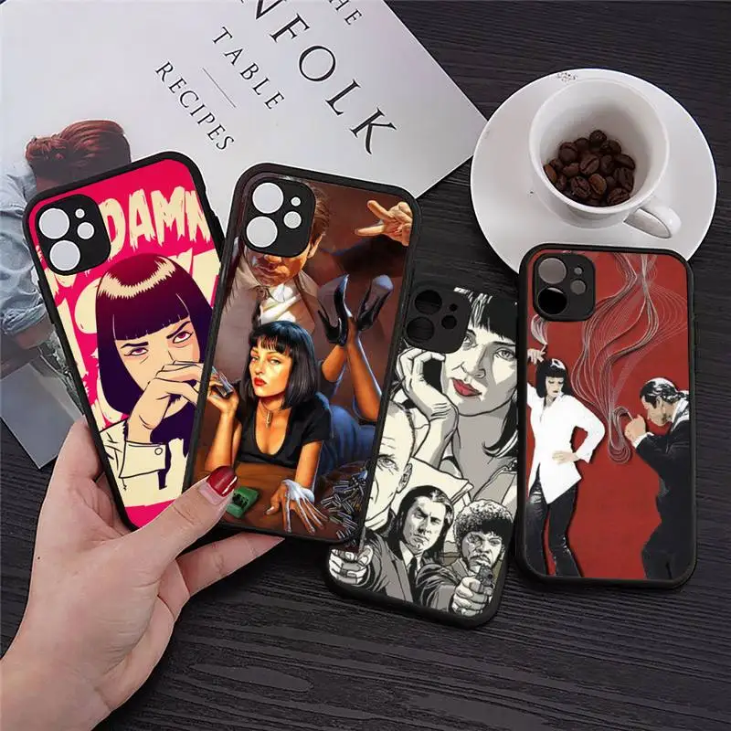 

PULP FICTION MOVIE POSTER Phone Case Transparent Matte for iPhone 7 8 11 12 s mini pro X XS XR MAX Plus cover funda