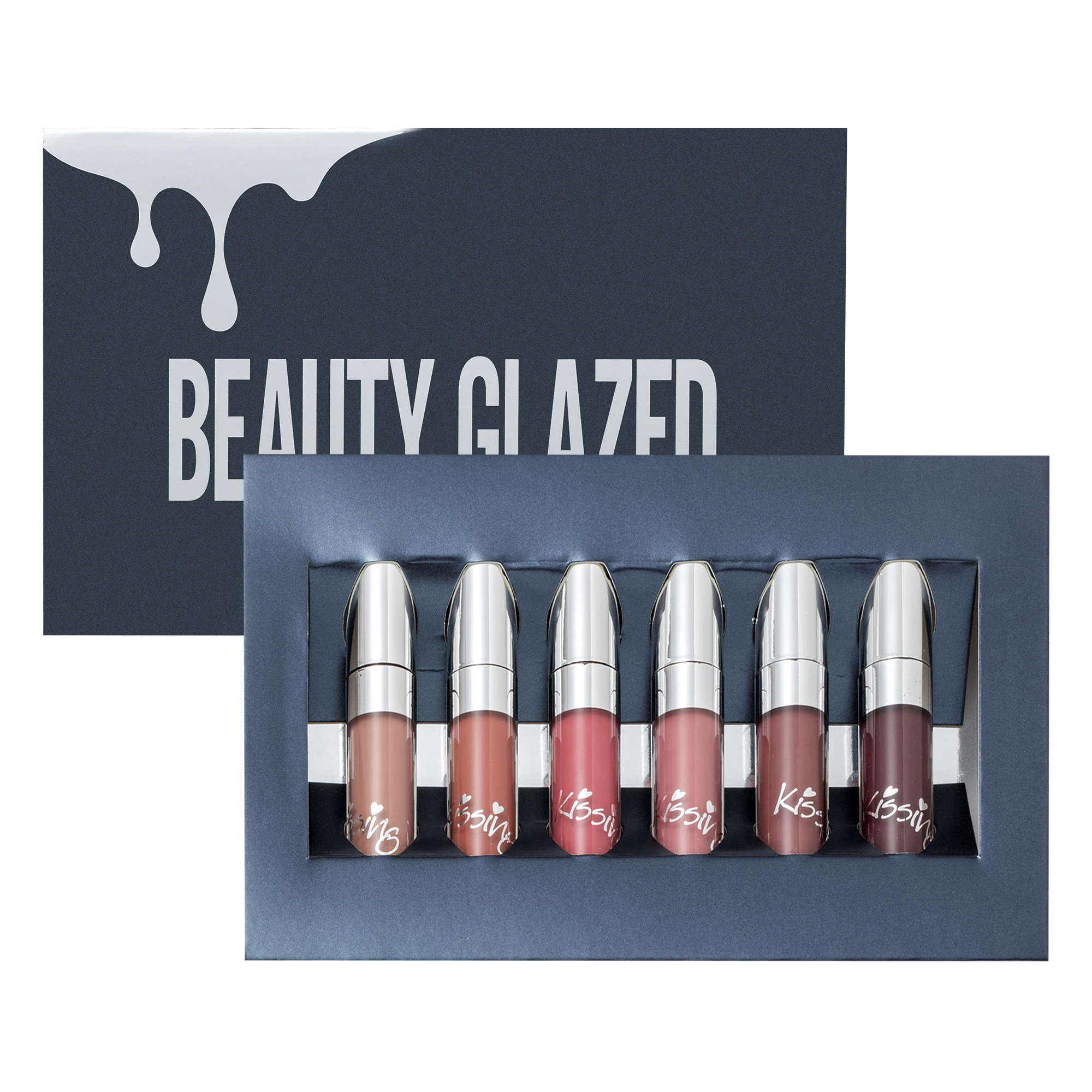 Красота глазурованные Губы Макияж Матовая жидкая губная помада набор блеск для