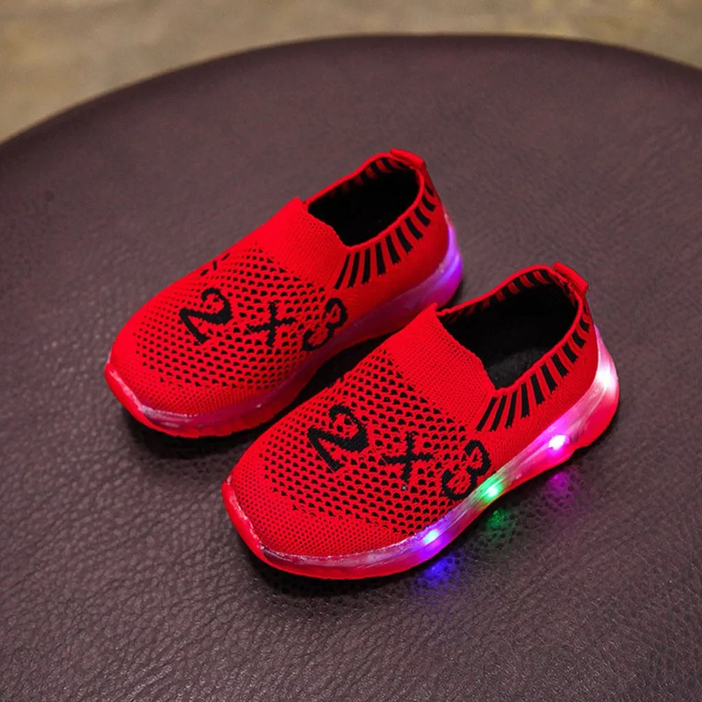 Детская обувь со светящимися вставками Человек-паук для мальчиков и девочек