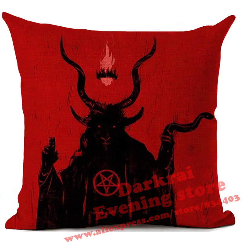 Наволочка дьявола козы сатаны ужасный узор диванная подушка декоративная