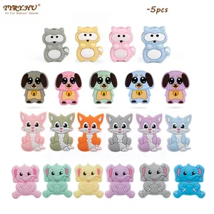 5 шт., силиконовые бусины-прорезыватели для зубов