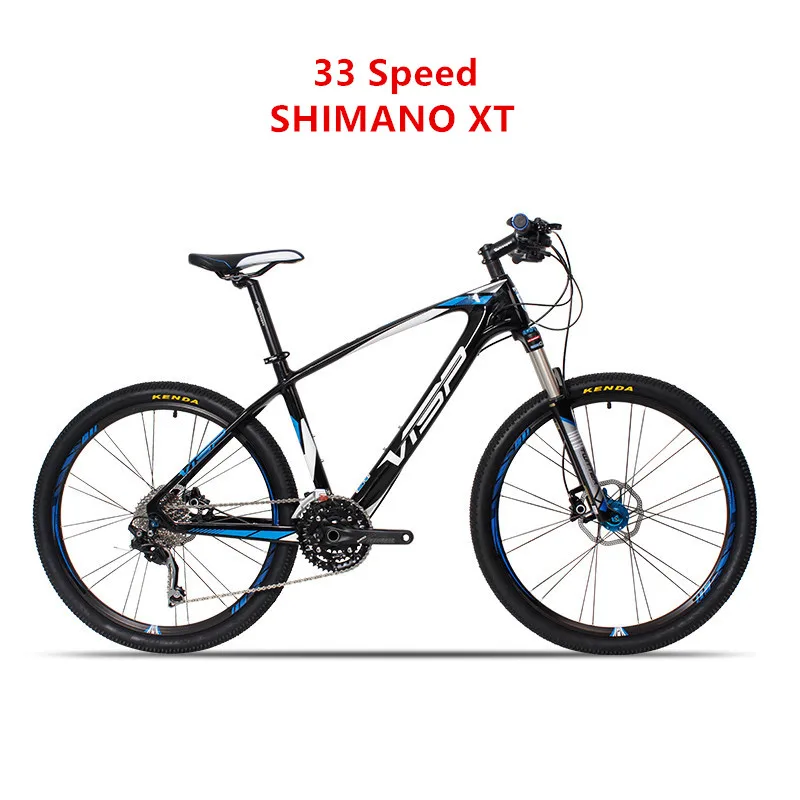 33 black blue Бренд горный велосипед рама из углеродного волокна 26/27. 5 дюймов колеса MTB 27/30/33 скорости SHIMAN0 SHIMAN0 гидравлический велосипед с дисковым тормозом - Цвет: 33 black blue