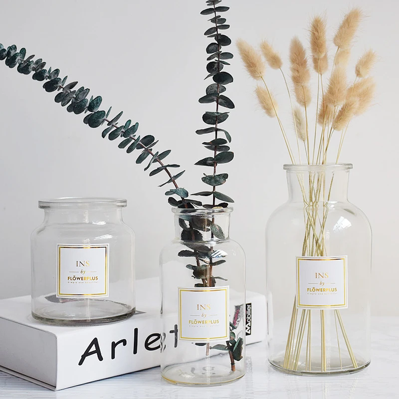 Скандинавская прозрачная стеклянная ваза для дома гидропоники цветочный горшок
