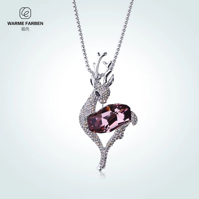 Christmas Series Brooches Women Crystal From Swarovski Sika Deer Sweater Suit Scarves Pins Fashion Accessories | Украшения и