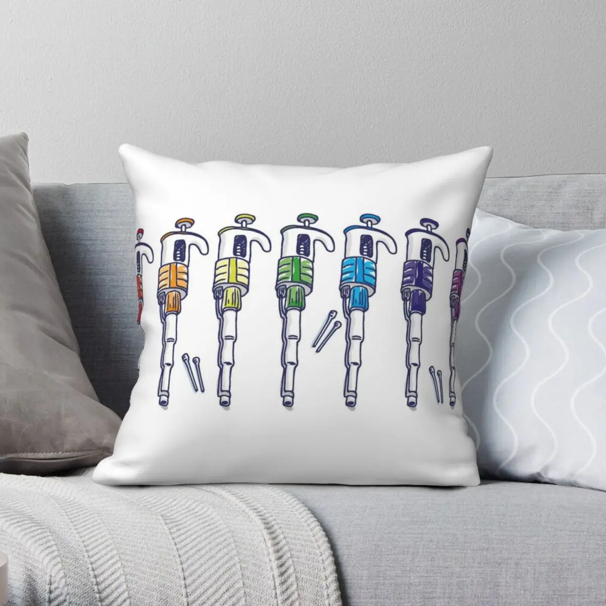 

Квадратная подушка Ranbow Pride Pipette, чехол из полиэстера и льна, бархатная декоративная подушка с принтом на молнии, чехол для кровати, наволочка ...