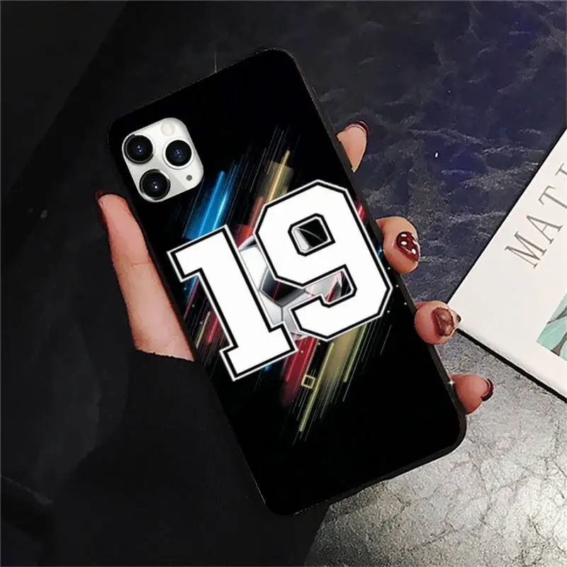 

Football Lucky number And letter Phone Case for iPhone 11 12 pro XS MAX 8 7 6 6S Plus X 5S SE 2020 XR mini