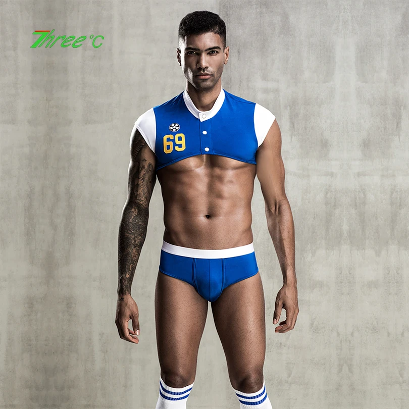 

New Men's Sexy Underwear Nightclub Bar World Cup Football Player Gay Men Sissy Erotic Lingerie Fetish Cosplay Fantasy Costume