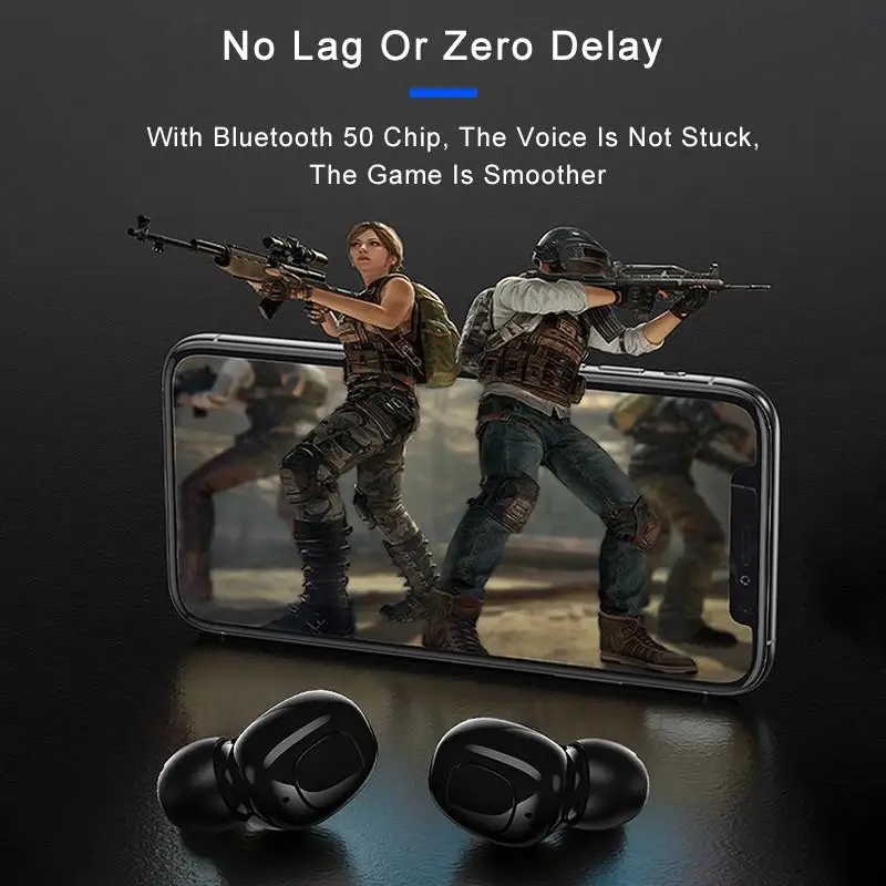 Kowkaka Bluetooth наушники беспроводные вкладыши TWS LED часы Функция Спортивная гарнитура