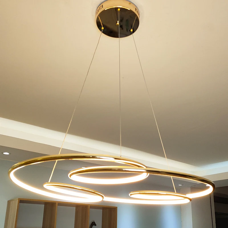 

New Gold chrome plating Modern led Chandelier lighting pendant chandelier in the living room Bedroom Kitchen home hanging lights