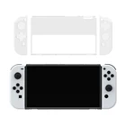 Прозрачный защитный чехол из ТПУ, стеклянная рамка, Защита экрана для игровой консоли Nintendo Switch OLED
