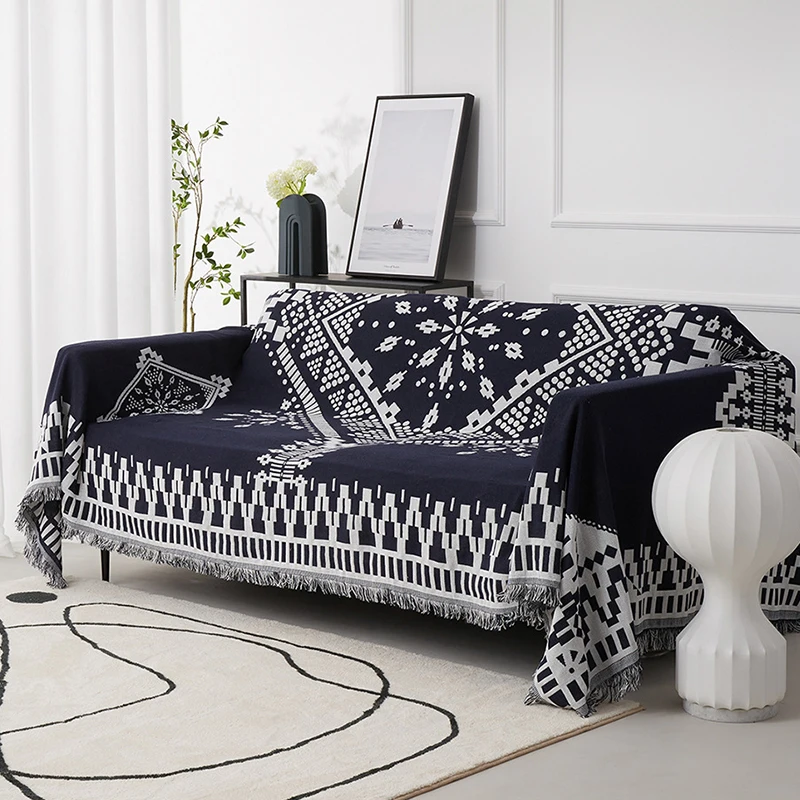 

Bohemian Knitted Blanket Soft Sofa Blankets With Tassel Breathable Bedspread On The Bed Women Outdoor Beach Towels Home Decor