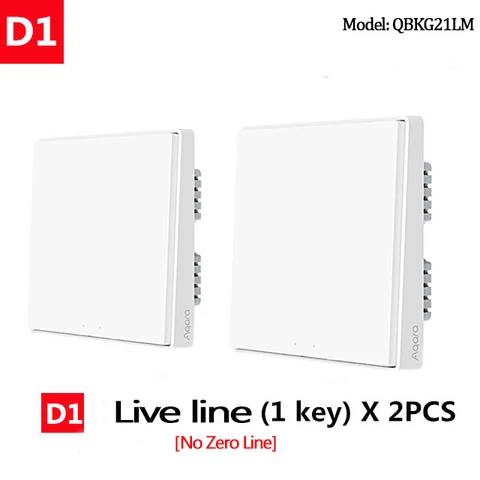 Aqara D1 Wall Switch Smart Home Light Control Without Neutral Single Fire Wire Zero Line ZigBee Wireless Key Switches Mi Home