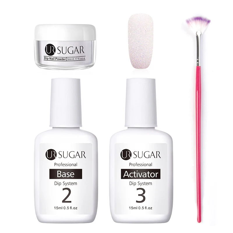 4Pcs set 3 Ur Sugar 5 мл Dip ногтей Порошковая голографическая блеск градиент Сияющий хромированный пигмент погружающийся порошок Набор для украшения ногтей DIY - Цвет: 4Pcs set 3