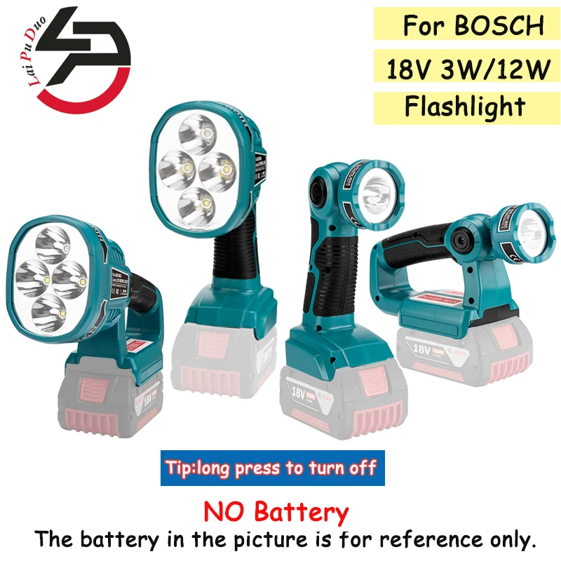 

3 Вт/12 Вт 18 в для BOSCH BAT618 BAT614 (без аккумулятора, без зарядного устройства светодиодный Светодиодная лампа рабосветильник фонарик с литиевой б...