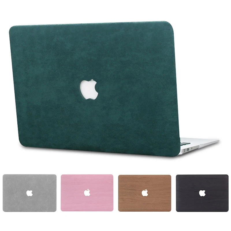 

Fluff Laptop Case Wood grain Laptop Case For Apple Macbook Air A1466 2020 New Pro A2251 2289 Macbook 11 12 13 15 16 inch Cover