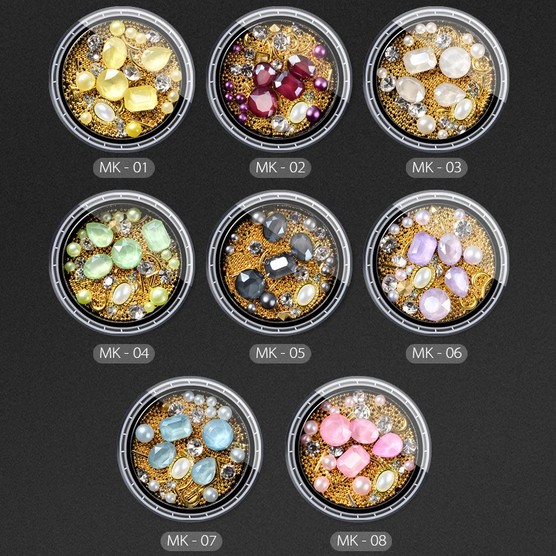 Новинка 2019 украшения для ногтей алмазы мокко Стразы смешанные ногтевого дизайна