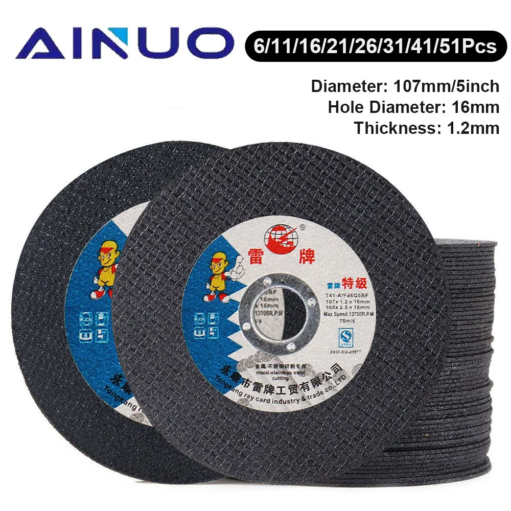 107mm Steel Cut Off Wheels 6-51Pcs 4in Metal Cutting Discs Grinding Sanding Flap Discs Saw Blade Cutter for Angle Grinder