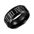 Кольцо из нержавеющей стали, кольцо с римскими цифрами, мужское кольцо из титановой стали, ювелирные изделия, крутые кольца в стиле панк для мужчин и женщин, модные украшения, подарок