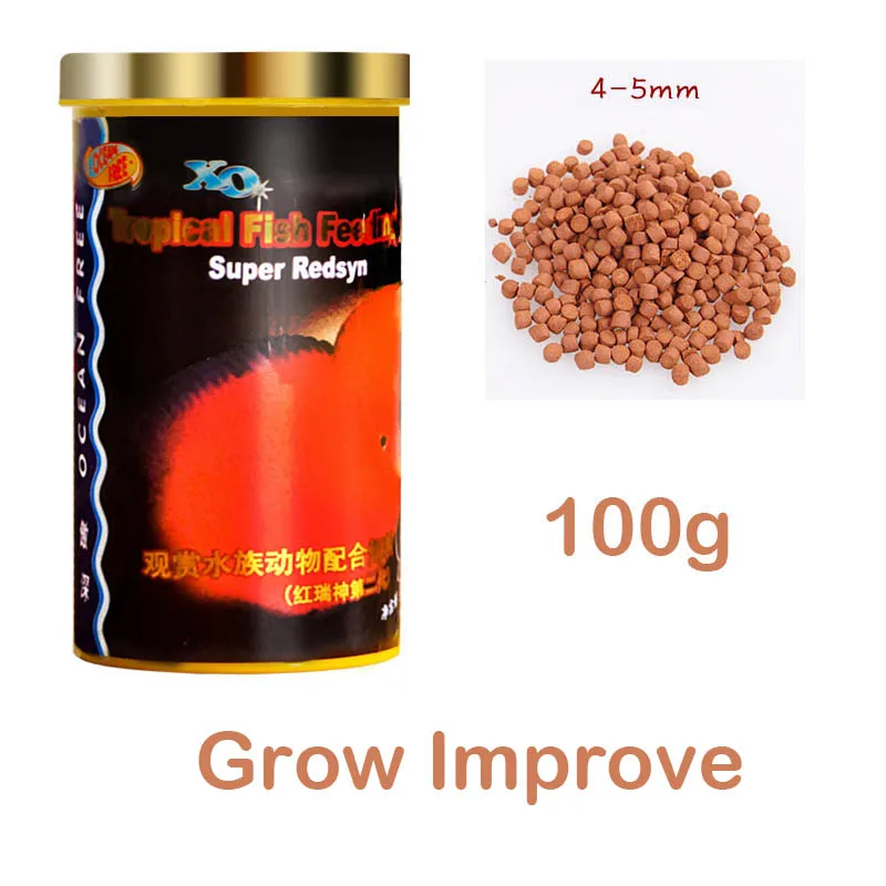 Super Redsym 100g M Морской Корн cichild рыбы Еда гранулы поплавок на воде гигантской крови Золотой крови попугай рыбы цветок рог тропический корм - Цвет: Super Redsym 100g M