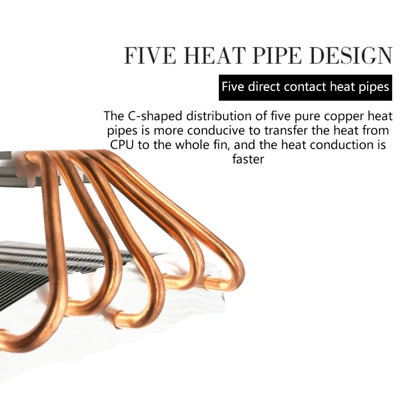 Кулер для процессора цветной радиатор шасси RGB 5 тепловых трубок кулер 12 В