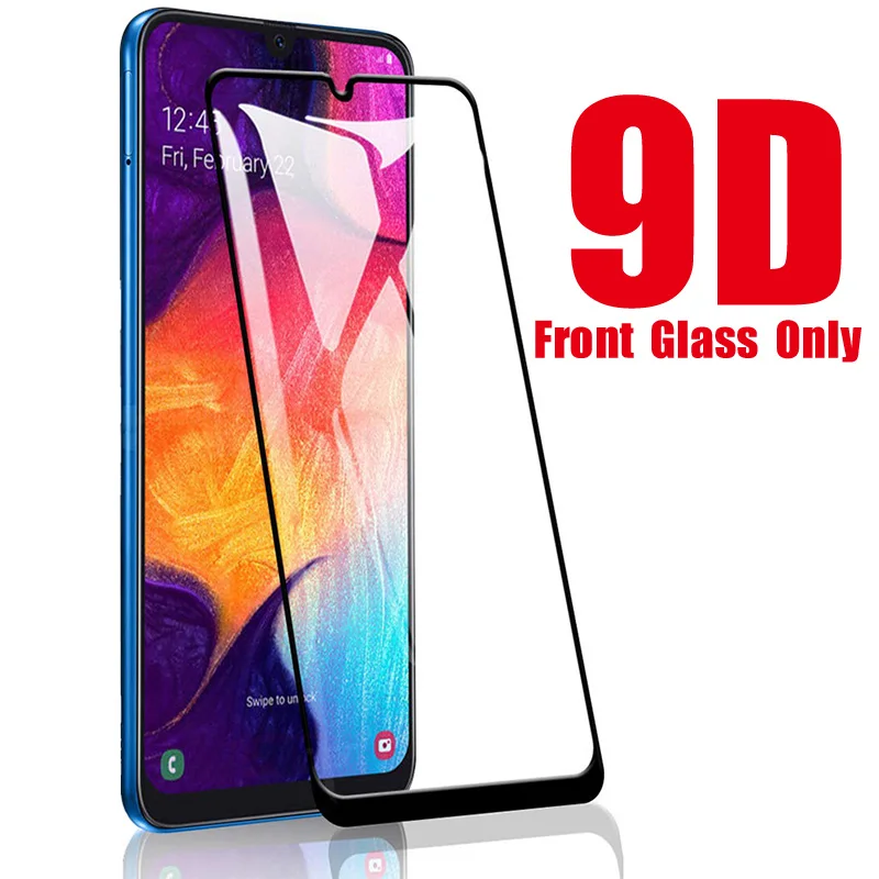 Front glass Only 2 в 1 для samsung Galaxy A50 пленка для камеры протектор экрана защитное закаленное стекло для Galaxy SM A50 A505F A30 A70 A40 - Цвет: Front glass Only