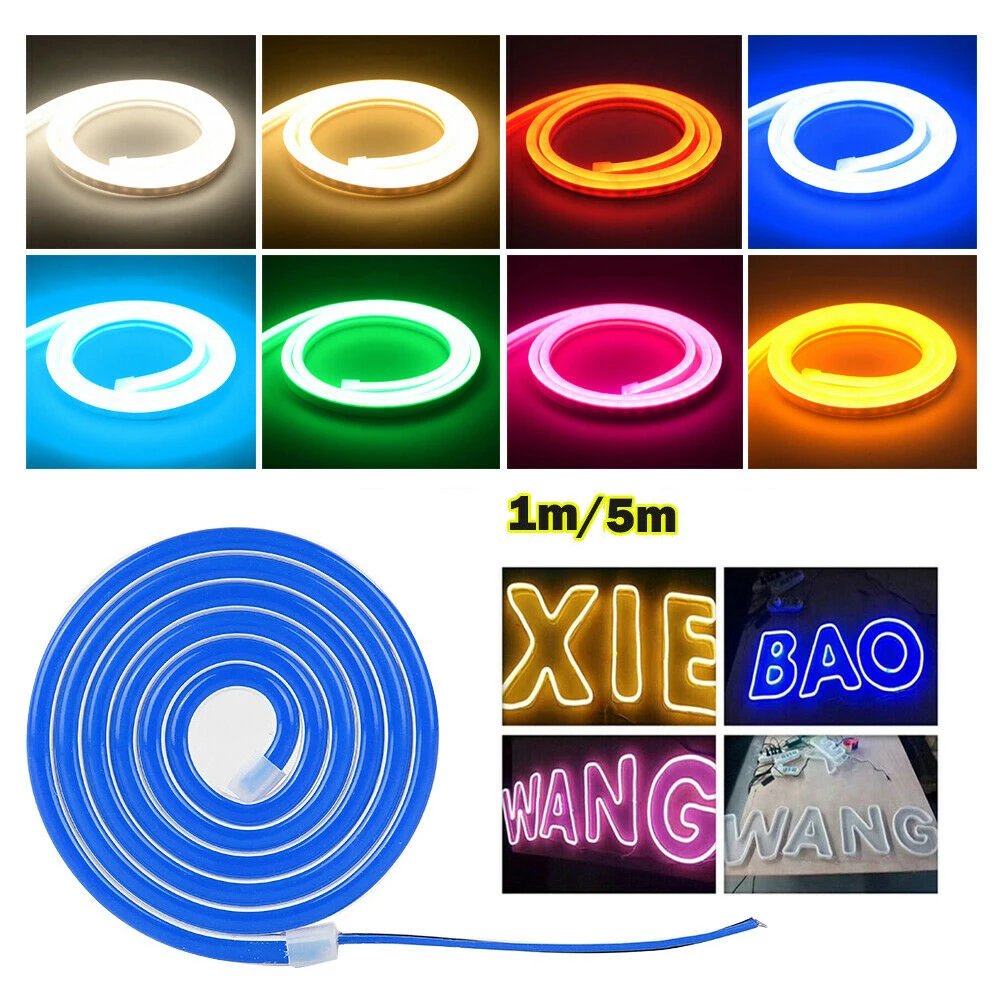 

1-10M SMD 2835 120LEDS/M Soft LED Neon Light Waterproof IP67 Ribbon String Lights Silicone Tube For Home Christmas DC12V