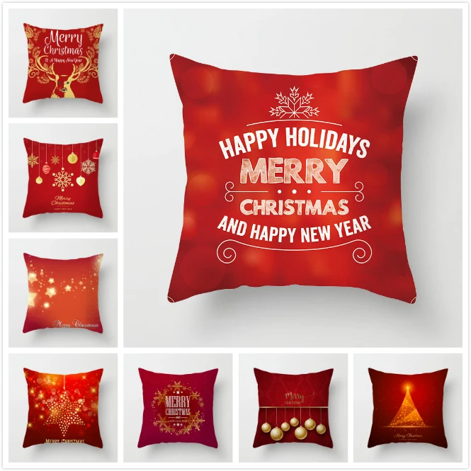 Красная рождественская Подушка с оленем Fuwatacchi наволочка из полиэстера