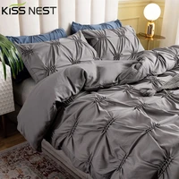 nordic simple solid color twisted flower twin size bedding set duvet cover 220x240 200x200high quality fabric home use gray