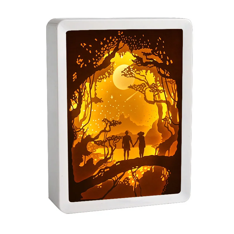 

Bedroom Bedside Lamp 3D Paper Carving Lamp Customizable Desktop Decoration Lamp LED Table Lamp