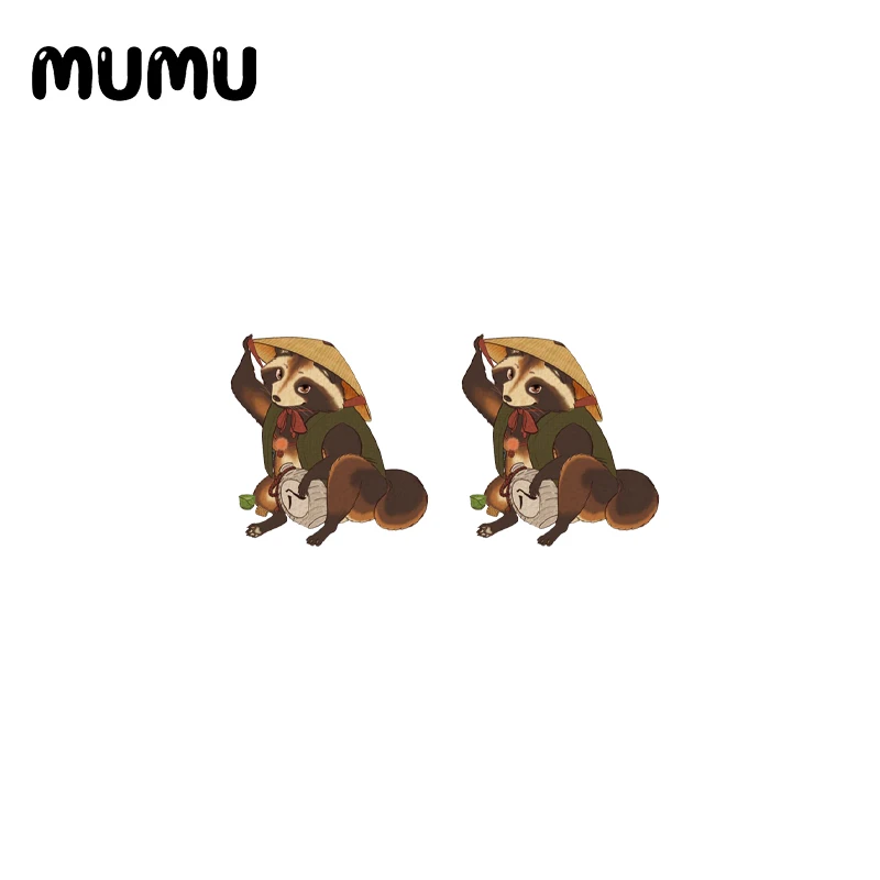 Серьги-гвоздики в виде енота женские милые акриловые украшения эпоксидные