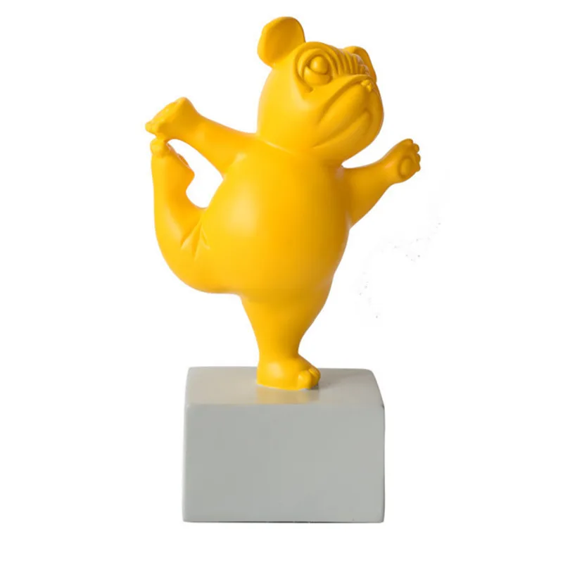 

Lovely Cartoon French Bulldog Statuette Ornaments Animal Statue Desktop Decor Resin Figurines Crafts Children's Room Decoration