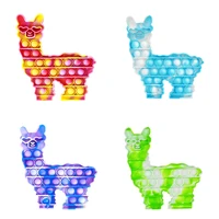 silicone tie dye alpaca hair push sensory toy rainbow simpl dimmer pop toy anti stress toys for children